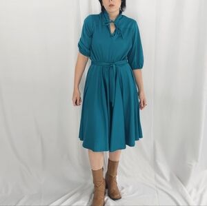 70s Teal Casual Dress